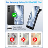 Coque de protection pour Samsung Galaxy S25 Plus/S24 Plus (15 000 mAh), chargeur portable, rechargeable, coque de protection ext