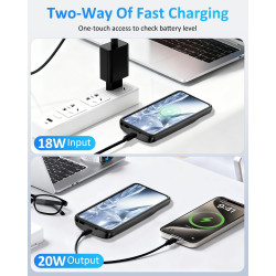Coque de protection pour Samsung Galaxy S25 Plus/S24 Plus (15 000 mAh), chargeur portable, rechargeable, coque de protection ext