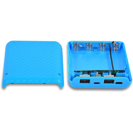 Kit de batterie portable à 4 emplacements avec boîtier de chargement USB C - Boîtier de batterie portable avec vis de fixation -