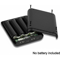 Kit de batterie portable à 4 emplacements avec boîtier de chargement USB C - Boîtier de batterie portable avec vis de fixation -