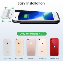 Feob【Mince mais Puissant 7000mAh】Coque Batterie pour iPhone 8/7/6s/6/SE(2022/2020) (4.7")，Coque Rechargeable Batterie Externe Ch