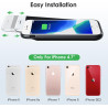 Feob【Mince mais Puissant 7000mAh】Coque Batterie pour iPhone 8/7/6s/6/SE(2022/2020) (4.7")，Coque Rechargeable Batterie Externe Ch
