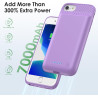 Feob Coque Batterie pour iPhone 8/7/6s/6/SE(2022/2020)【Mince mais Puissant 7000mAh】Coque Rechargeable Batterie Externe Chargeur 