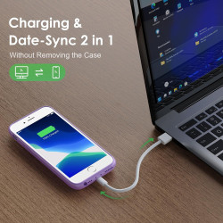 Feob Coque Batterie pour iPhone 8/7/6s/6/SE(2022/2020)【Mince mais Puissant 7000mAh】Coque Rechargeable Batterie Externe Chargeur 