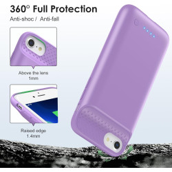 Feob Coque Batterie pour iPhone 8/7/6s/6/SE(2022/2020)【Mince mais Puissant 7000mAh】Coque Rechargeable Batterie Externe Chargeur 