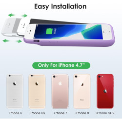 Feob Coque Batterie pour iPhone 8/7/6s/6/SE(2022/2020)【Mince mais Puissant 7000mAh】Coque Rechargeable Batterie Externe Chargeur 