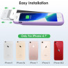 Feob Coque Batterie pour iPhone 8/7/6s/6/SE(2022/2020)【Mince mais Puissant 7000mAh】Coque Rechargeable Batterie Externe Chargeur 