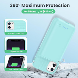 Feob Coque Batterie pour iPhone 11/XR【Mince mais Puissant 7500mAh】 Coque Rechargeable Batterie Externe avec écran de Protection 