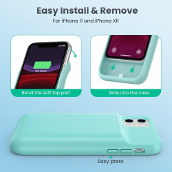 Feob Coque Batterie pour iPhone 11/XR【Mince mais Puissant 7500mAh】 Coque Rechargeable Batterie Externe avec écran de Protection 