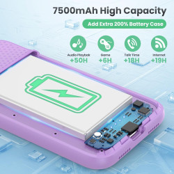 Feob Coque Batterie pour iPhone 11/XR【Mince mais Puissant 7500mAh】Coque Rechargeable Batterie Externe avec écran de Protection e