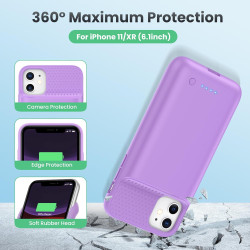 Feob Coque Batterie pour iPhone 11/XR【Mince mais Puissant 7500mAh】Coque Rechargeable Batterie Externe avec écran de Protection e