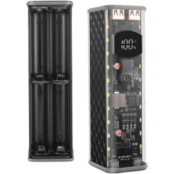 Boîtier de batterie portable avec 8 piles 18650, design DIY sans soudure, boîtier en ABS transparent, sortie 22,5 W/45 W, PD3.1/