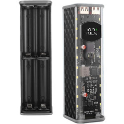 Boîtier de batterie portable avec 8 piles 18650, design DIY sans soudure, boîtier en ABS transparent, sortie 22,5 W/45 W, PD3.1/