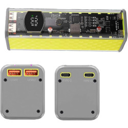 Boîtier de batterie externe pour batteries 18650, 22,5 W/45 W, USB-C PD3.1 PPS charge rapide, design DIY sans soudure, boîtier d