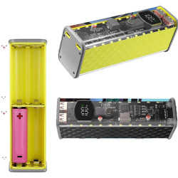 Boîtier de batterie externe pour batteries 18650, 22,5 W/45 W, USB-C PD3.1 PPS charge rapide, design DIY sans soudure, boîtier d