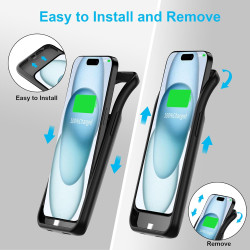 Coque de batterie pour iPhone 14/13/13 Pro, 13 800 mAh, étui de charge portable rechargeable, étui de protection avec protecteur