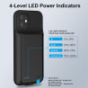 Coque de batterie pour iPhone 14/13/13 Pro, 13 800 mAh, étui de charge portable rechargeable, étui de protection avec protecteur
