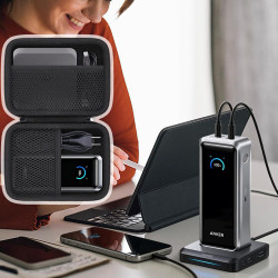 Khanka Étui pour Anker Prime 26,250mAh Power Bank(300W) et Base de Charge(150W Max), Housse de Rangement pour Anker Prime Power 
