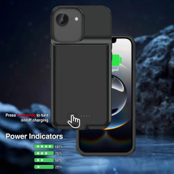 GIN FOXI Coque de batterie pour iPhone 16/16e [2026] Coque de chargement rapide 8500 mAh Ultra fine et légère Batterie rechargea