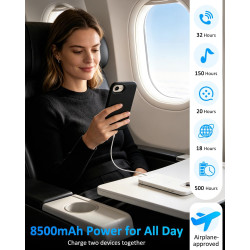 Coque batterie pour iPhone 8/7/6S/6/SE 2020 (4,7", 8500 mAh), fine et rechargeable, étui de protection portable avec batterie po