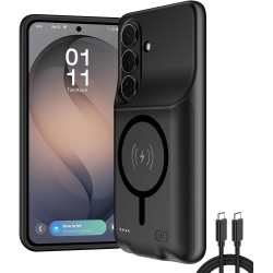 Coque Batterie pour Samsung Galaxy S26 Ultra, 10000mAh Magnétique Compatible Chargement sans Fil Coque de Protection pour Charge