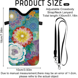 GLOBLELAND Étui de téléphone Portable Mandala Flowers en Nylon, Motif Fleurs de Datura, 7.1,3.9 x (5) cm, Antichoc, Universel, a