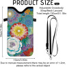 GLOBLELAND Étui de téléphone Portable Mandala Flowers en Nylon, Motif Fleurs de Datura, 7.1,3.9 x (5) cm, Antichoc, Universel, a