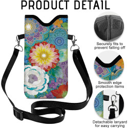GLOBLELAND Étui de téléphone Portable Mandala Flowers en Nylon, Motif Fleurs de Datura, 7.1,3.9 x (5) cm, Antichoc, Universel, a