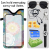 GLOBLELAND Étui de téléphone Portable Mandala Flowers en Nylon, Motif Fleurs de Datura, 7.1,3.9 x (5) cm, Antichoc, Universel, a