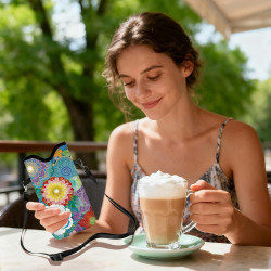 GLOBLELAND Étui de téléphone Portable Mandala Flowers en Nylon, Motif Fleurs de Datura, 7.1,3.9 x (5) cm, Antichoc, Universel, a