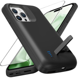 Coque de protection pour iPhone 13 Pro/14 Pro (6,1", 8500 mAh), fine et rechargeable, étui de protection portable avec batterie,