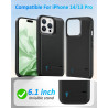 Coque de protection pour iPhone 13 Pro/14 Pro (6,1", 8500 mAh), fine et rechargeable, étui de protection portable avec batterie,