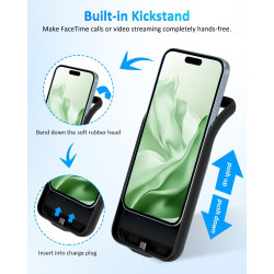 Coque de protection pour iPhone 13 Pro/14 Pro (6,1", 8500 mAh), fine et rechargeable, étui de protection portable avec batterie,