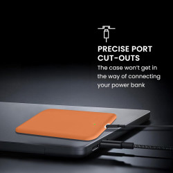 Kwmobile coque compatible avec apple air magsafe coque - housse de protection en silicone pour power bank batterie externe - ora