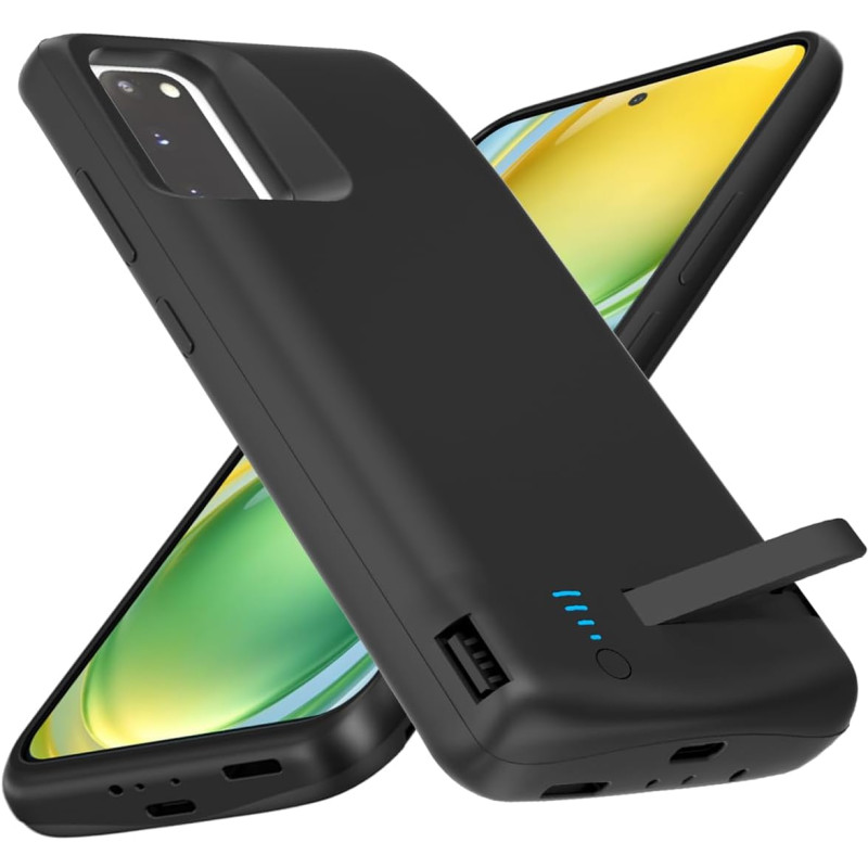 Coque de protection pour Samsung Galaxy S20, 4 800 mAh, fine, rechargeable, étui de chargement et de batterie de secours, étui d