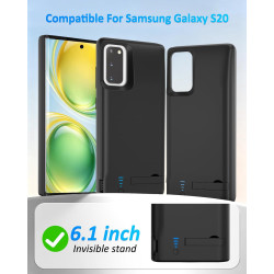 Coque de protection pour Samsung Galaxy S20, 4 800 mAh, fine, rechargeable, étui de chargement et de batterie de secours, étui d