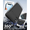 Coque de protection pour iPhone X/XS, 6000 mAh, fine et rechargeable - Coque de charge étendue avec support - Coque de protectio