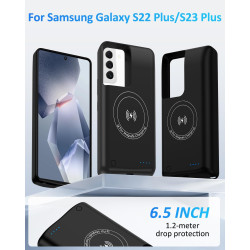 Coque de batterie pour Samsung Galaxy S22 plus/S23 Plus (15 000 mAh), technologie GAN Chargeur portable ultra fin étendu Coque d