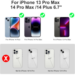 Coque batterie 13800 mAh pour iPhone 13 Pro Max/14 Pro Max/12 Pro Max 6,7", coque de charge rechargeable haute capacité avec pro