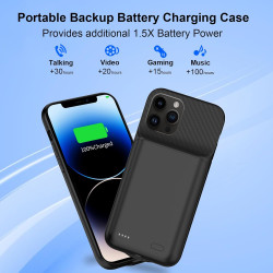 Coque batterie 13800 mAh pour iPhone 13 Pro Max/14 Pro Max/12 Pro Max 6,7", coque de charge rechargeable haute capacité avec pro