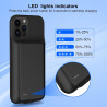 Coque batterie 13800 mAh pour iPhone 13 Pro Max/14 Pro Max/12 Pro Max 6,7", coque de charge rechargeable haute capacité avec pro