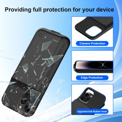 Coque batterie 13800 mAh pour iPhone 13 Pro Max/14 Pro Max/12 Pro Max 6,7", coque de charge rechargeable haute capacité avec pro