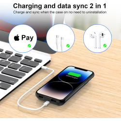 Coque batterie 13800 mAh pour iPhone 13 Pro Max/14 Pro Max/12 Pro Max 6,7", coque de charge rechargeable haute capacité avec pro