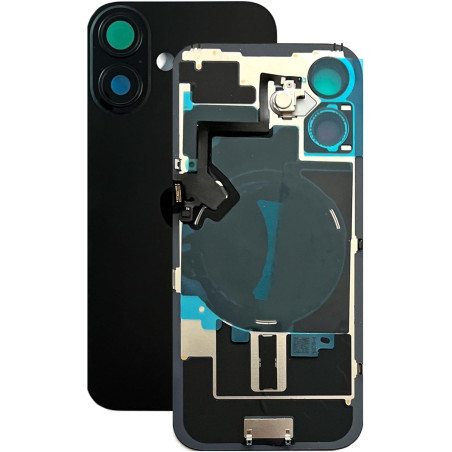 SVV Coque arrière, couvercle de batterie compatible avec iPhone 16 Plus + Prémonté : avec câble flexible QI/NFC, aimant, support