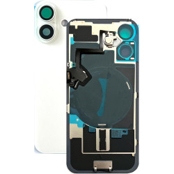 SVV Coque arrière, couvercle de batterie compatible avec iPhone 16 Plus + Prémonté : avec câble flexible QI/NFC, aimant, support