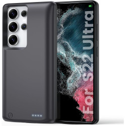 ELLENNE Coque avec batterie intégrée pour Samsung S22 Ultra 5G 6,8" 10 000 mAh | Coque rechargeable fine et haute capacité avec 