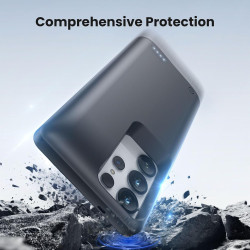ELLENNE Coque avec batterie intégrée pour Samsung S22 Ultra 5G 6,8" 10 000 mAh | Coque rechargeable fine et haute capacité avec 