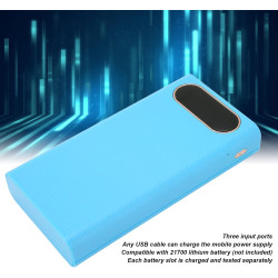 Yctze Étui de Batterie Externe DIY 6X avec écran LCD, Double USB pour Téléphones, Léger et Portable, Bleu