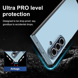Lemxiee Coque pour Samsung Galaxy Z Fold 7 Case en Ultra-Mince & Acrylique Bleu Coque