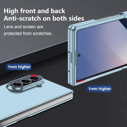 Lemxiee Coque pour Samsung Galaxy Z Fold 7 Case en Ultra-Mince & Acrylique Bleu Coque